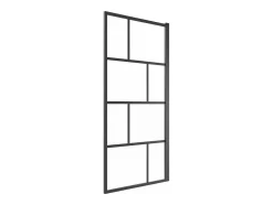 Douchescherm Met Draaisysteem Met Industriele Stijl - 70 X 140 Cm - Mat Zwart - Glas - Rivanon
