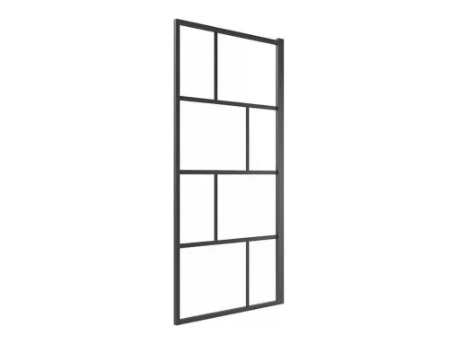 Douchescherm Met Draaisysteem Met Industriele Stijl - 70 X 140 Cm - Mat Zwart - Glas - Rivanon