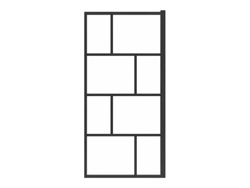 Douchescherm Met Draaisysteem Met Industriele Stijl - 70 X 140 Cm - Mat Zwart - Glas - Rivanon