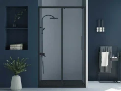Doucheschuifdeur In Industriele Stijl - Zwart Mat - 120 X 195 Cm - Toroni