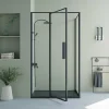 Douchewand Met Draaideur, Mat Zwart, Industriele Stijl - 120 X 80 X 195 Cm - Toroni