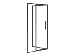 Douchewand Met Draaideur, Mat Zwart, Industriele Stijl - 120 X 80 X 195 Cm - Toroni