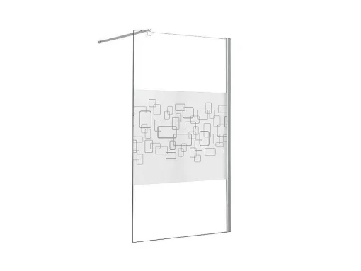 Douchewand Paulina Ii Gezeefdrukt Glas - 90 X 190 Cm