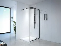 Douchewand Voor Inloopdouche 100 X 200 Cm Matzwart Gehard Glas Amberi