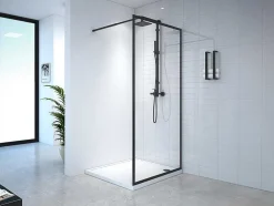 Douchewand Voor Inloopdouche 100 X 200 Cm Matzwart Gehard Glas Amberi