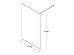 Douchewand Voor Inloopdouche 120 X 200 Cm Goudkleurig Gehard Glas Amberi