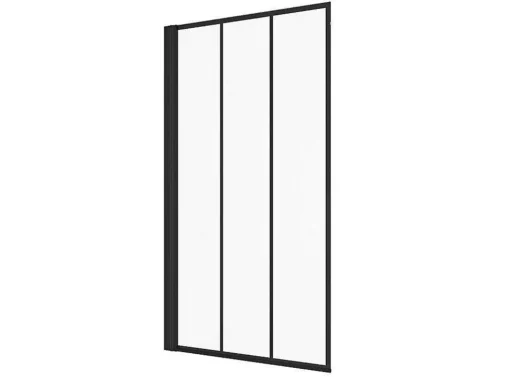 Draaibaar Badscherm Mat Zwart Werkplaats-Look - 80 X 140 Cm - Dolana
