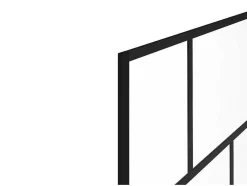 Draaibaar Badscherm Met Industriele Stijl - 80 X 140 Cm - Mat Zwart - Glas - Rivanon