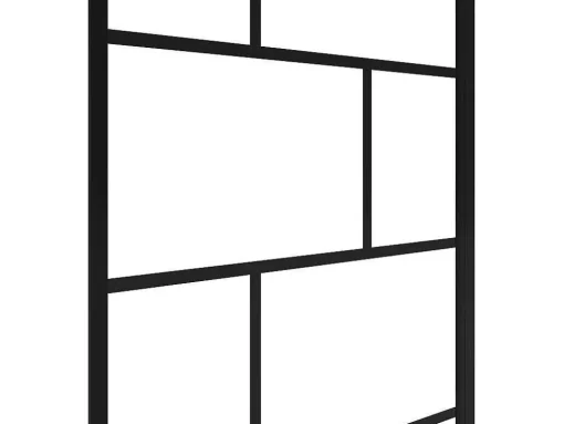 Draaibaar Badscherm Met Industriele Stijl - 80 X 140 Cm - Mat Zwart - Glas - Rivanon