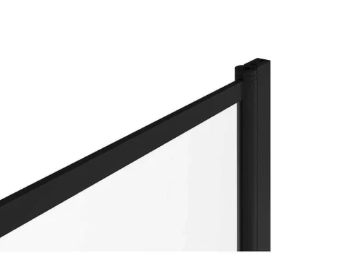 Draaibaar Badscherm Met Industriele Stijl - 80 X 140 Cm - Mat Zwart - Glas - Rivanon