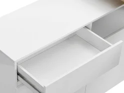 Draaibaar Barmeubel Eldir- 2 Deuren, 1 Lade En 1 Nis - Mdf - Witgelakt & Eiken