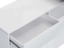 Draaibaar Barmeubel Eldir - 2 Deuren, 1 Lade En 1 Nis - Mdf - Witgelakt & Betonkleur