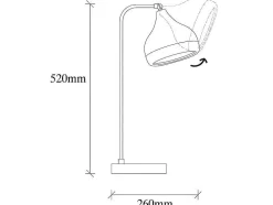 Draaibare Bureaulamp Van Metaal Yildo - D17 X H52 Cm - Zwart En Koperkleurig