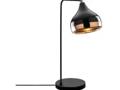 Draaibare Bureaulamp Van Metaal Yildo - D17 X H52 Cm - Zwart En Koperkleurig