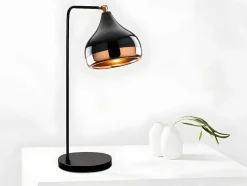 Draaibare Bureaulamp Van Metaal Yildo - D17 X H52 Cm - Zwart En Koperkleurig