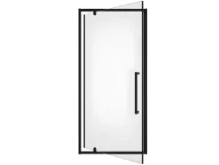 Draaibare Douchedeur Van Matzwart Metaal - Industriele Stijl - 80 X 195 Cm - Tamri