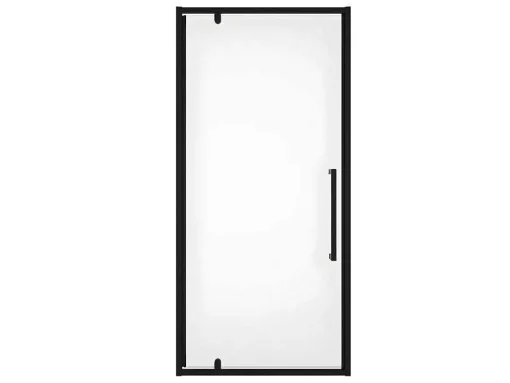 Draaibare Douchedeur Van Matzwart Metaal - Industriele Stijl - 80 X 195 Cm - Tamri