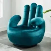 Draaibare Fauteuil Hand Catchy Van Fluweel - Eendenblauw