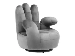 Draaibare Fauteuil Hand Catchy Van Fluweel - Antraciet