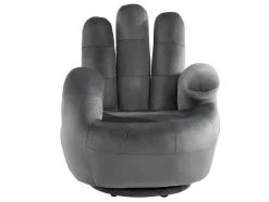 Draaibare Fauteuil Hand Catchy Van Fluweel - Antraciet
