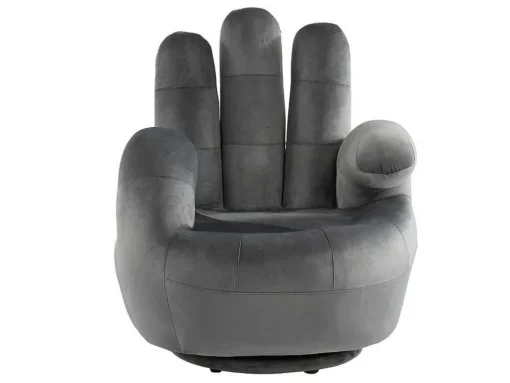 Draaibare Fauteuil Hand Catchy Van Fluweel - Antraciet