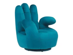 Draaibare Fauteuil Hand Catchy Van Fluweel - Eendenblauw