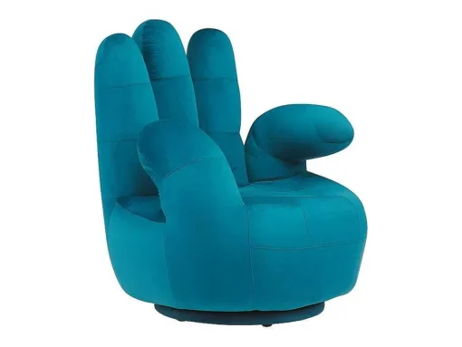 Draaibare Fauteuil Hand Catchy Van Fluweel - Eendenblauw