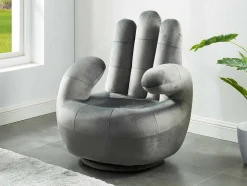 Draaibare Fauteuil Hand Catchy Van Fluweel - Antraciet