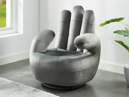 Draaibare Fauteuil Hand Catchy Van Fluweel - Antraciet