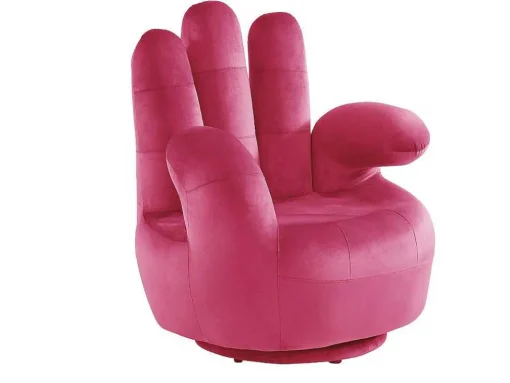 Draaibare Fauteuil Hand Catchy Van Fluweel - Fuchsia