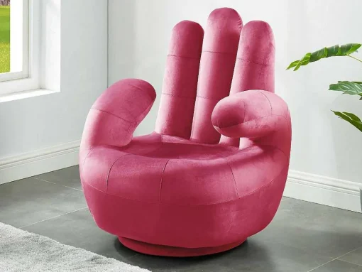 Draaibare Fauteuil Hand Catchy Van Fluweel - Fuchsia