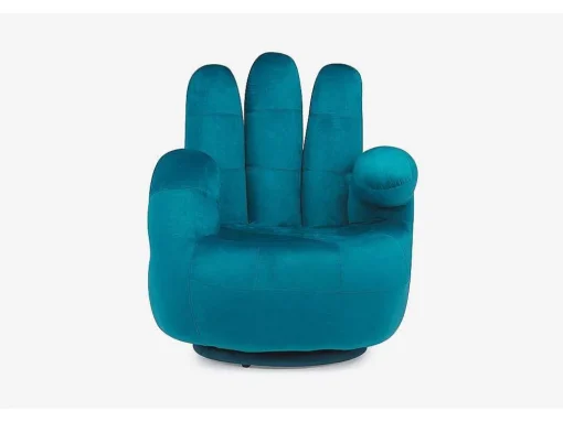 Draaibare Fauteuil Hand Catchy Van Fluweel - Eendenblauw