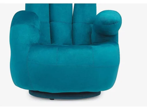Draaibare Fauteuil Hand Catchy Van Fluweel - Eendenblauw