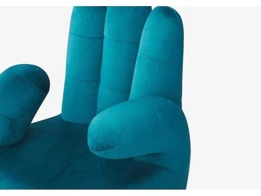 Draaibare Fauteuil Hand Catchy Van Fluweel - Eendenblauw