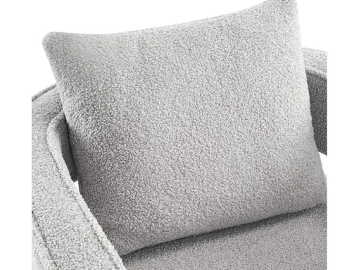 360° Draaibare Fauteuil In Grijze Badstof Met Kussen