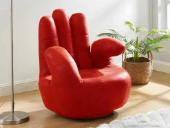 Draaiende Fauteuil Catchy Van Kunstleer - Rood
