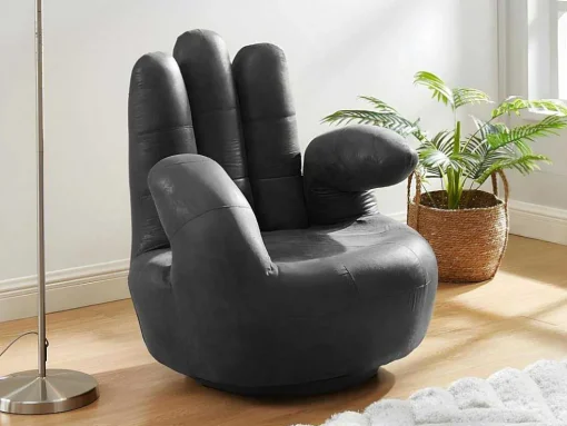 Draaiende Fauteuil Catchy Van Kunstleer - Zwart