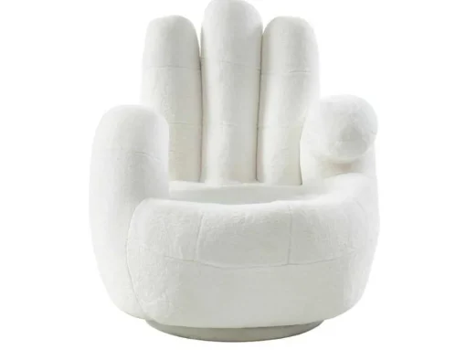 Draaiende Fauteuil Van Imitatiebont Catchy - Wit