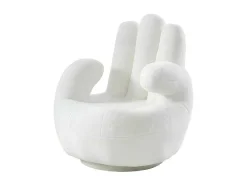 Draaiende Fauteuil Van Imitatiebont Catchy - Wit