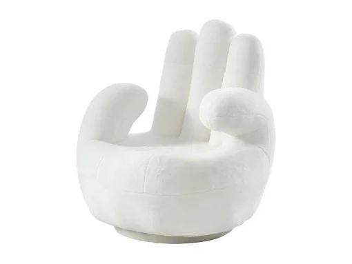 Draaiende Fauteuil Van Imitatiebont Catchy - Wit