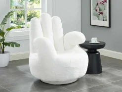 Draaiende Fauteuil Van Imitatiebont Catchy - Wit