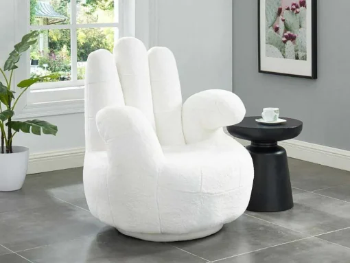 Draaiende Fauteuil Van Imitatiebont Catchy - Wit