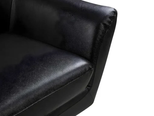 Draaifauteuil Ithaque In Buffelleer - Zwart
