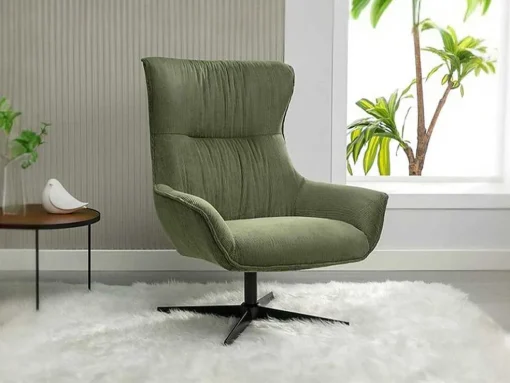 Draaifauteuil Van Groen Ribfluweel Galati