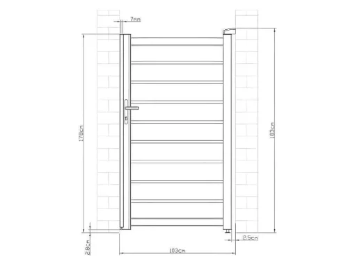 Draaihekje Van Aluminium - Antraciet - L100Xh176 Cm - Primo