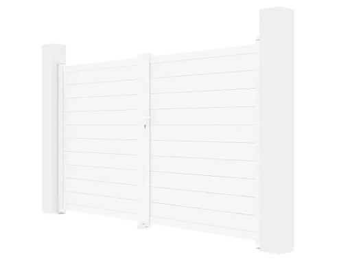 Draaipoort Van Aluminium L305 X H181 Cm Wit - Nazario