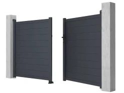 Draaipoort Van Aluminium Antraciet - L305 X 166 Cm - Nazario