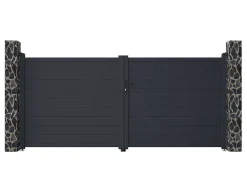 Draaipoort Van Aluminium Antraciet - L355 X 166 Cm - Nazario