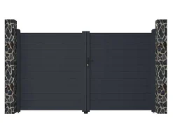 Draaipoort Van Aluminium Antraciet - L305 X 181 Cm - Nazario