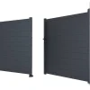 Draaipoort Van Aluminium Antraciet - L397 X 181 Cm - Nazario